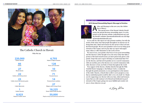 From the 2015 Annual Report in the Hawaii Catholic Herald